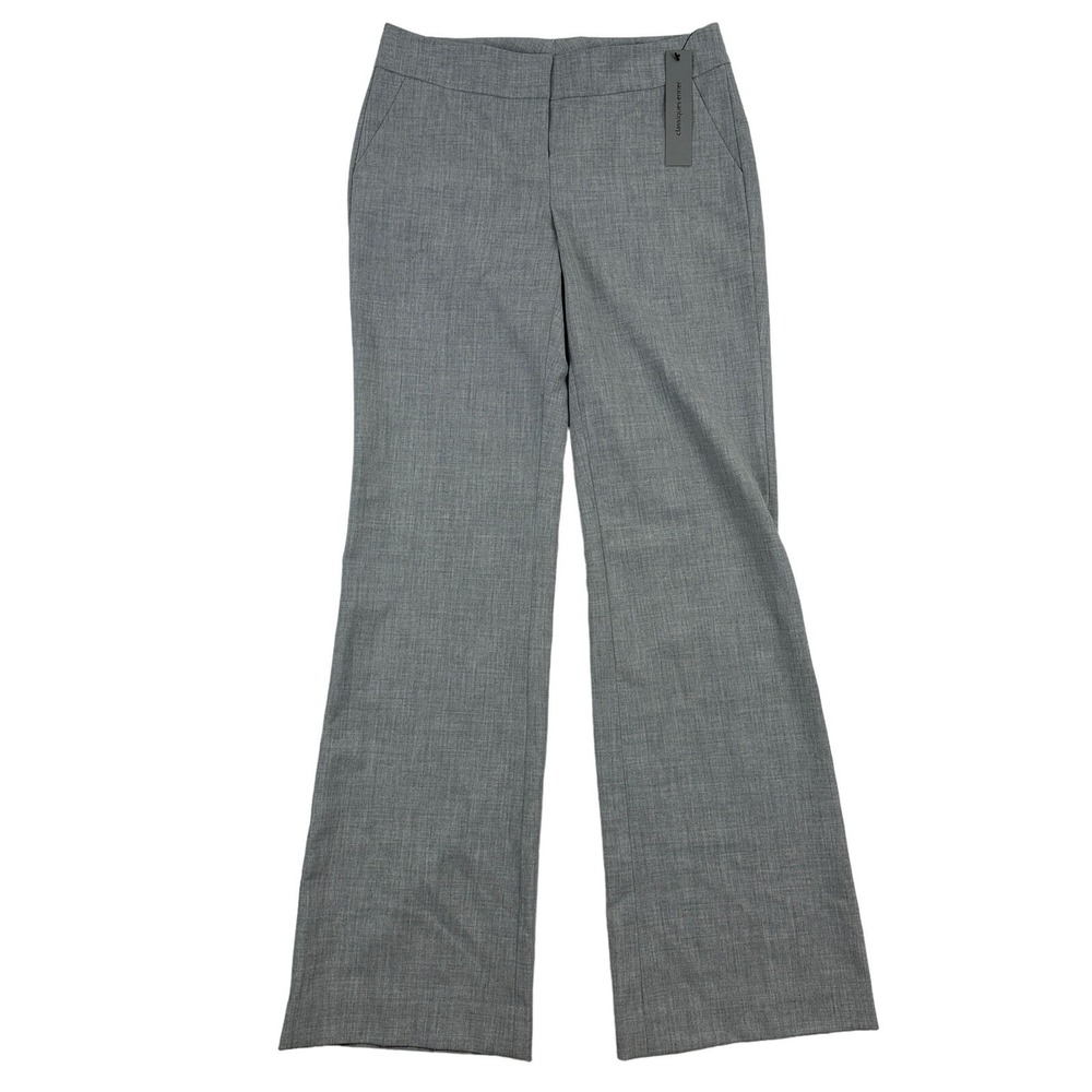 NWT CLASSIQUES ENTIER Heather Gray Trouser Bootcut Dress Pants Stretch $168